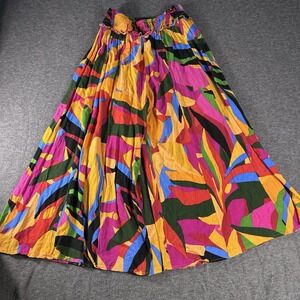 True Destinations Art Coastal  Beach Palazoo Wide Leg Pants Women Size M Resort